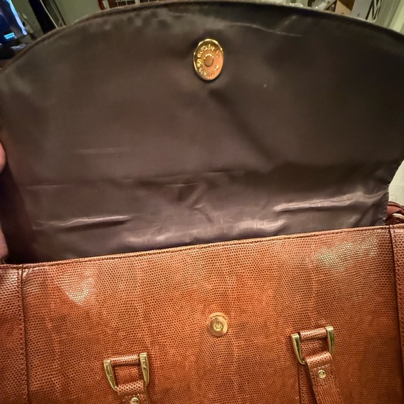 DVF Brown Leather Tote/Laptop Bag w/ Gold Hardware MSRP $428 - Picture 5 of 15